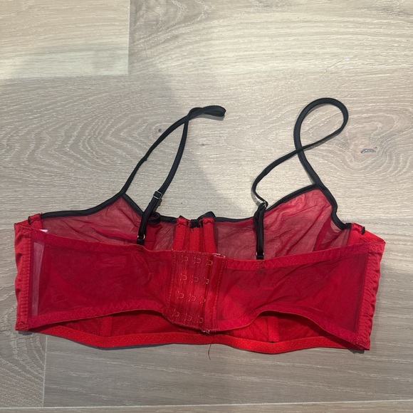 Dolls Kill Red and Black Sheer Bra - Picture 3 of 3